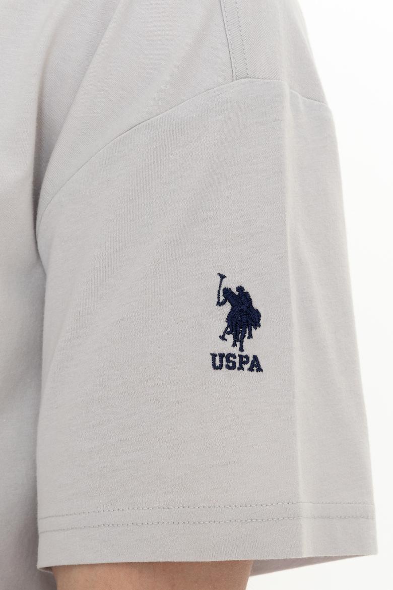 Erkek Gri Oversize Bisiklet Yaka Tişört - 50252132069