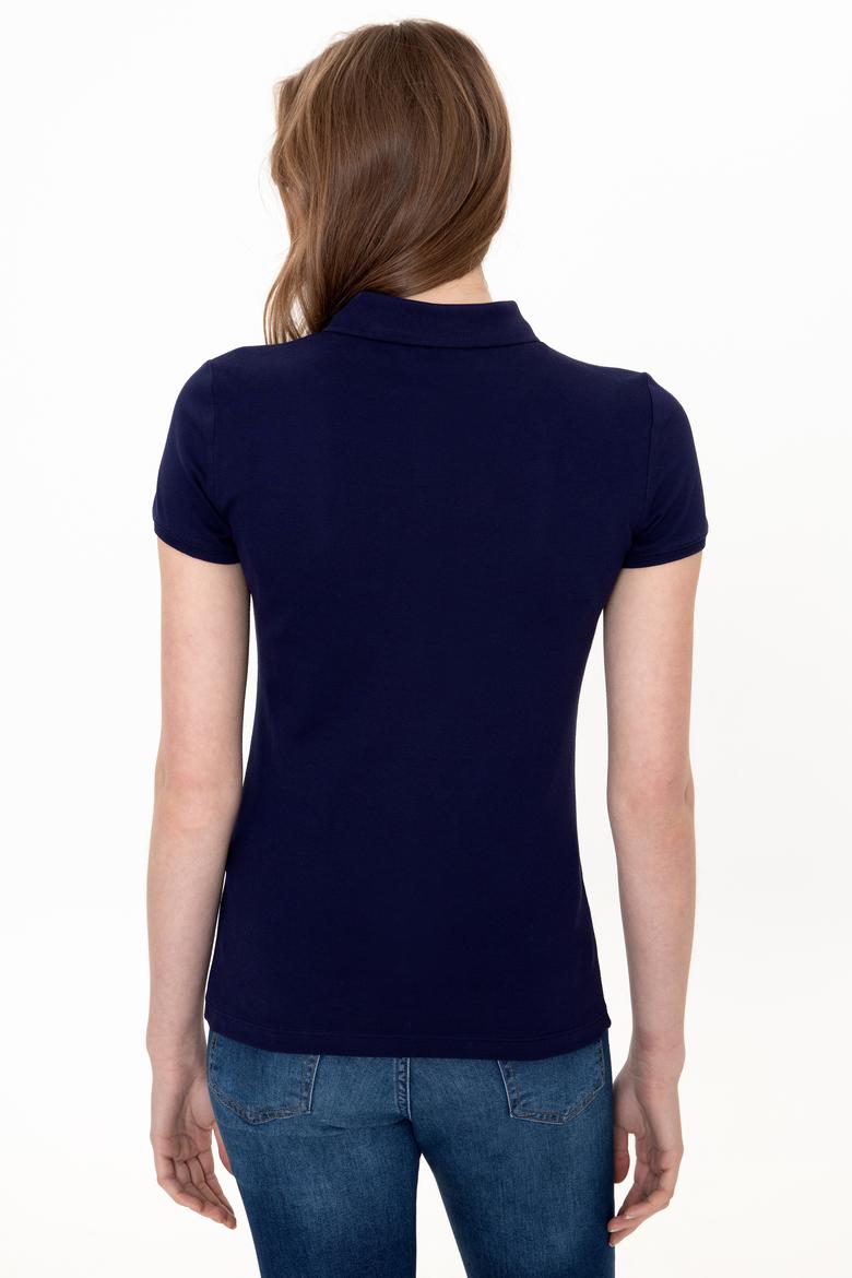 Kadın Lacivert Basic Polo Yaka Tişört - 50246272014