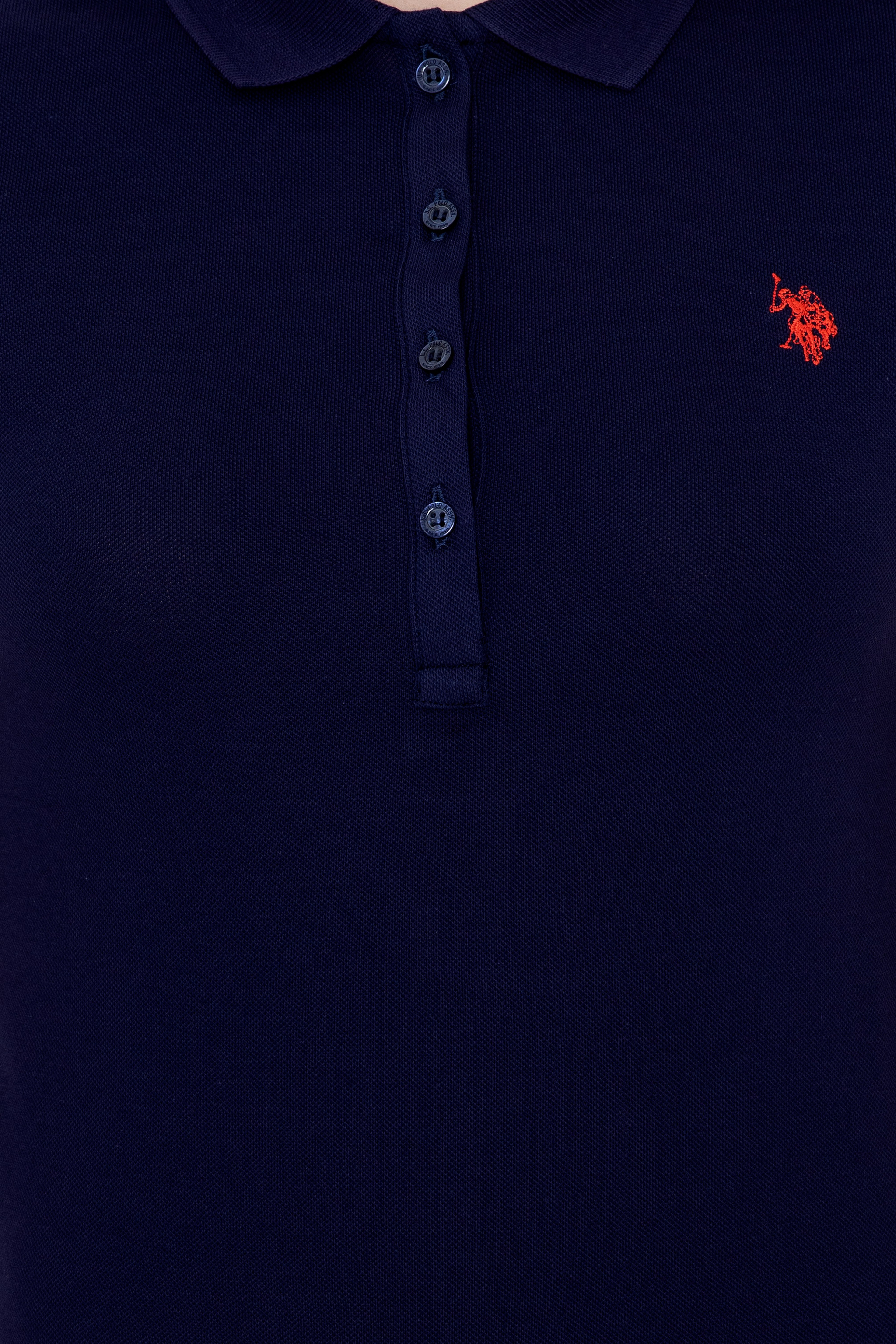 Kadın Lacivert Basic Polo Yaka Tişört - Image 6