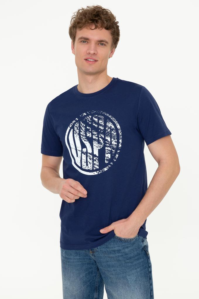 Erkek Lacivert Bisiklet Yaka T-Shirt