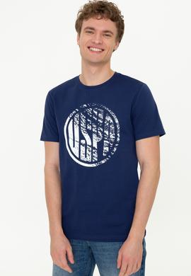 Erkek Lacivert Bisiklet Yaka T-Shirt - 50247329017