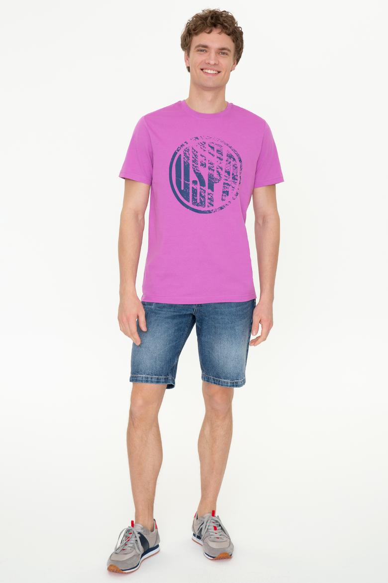 Erkek Menekşe Bisiklet Yaka Tişört - 50247329164