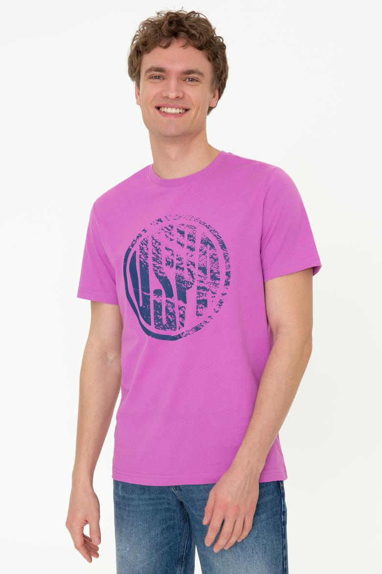 Erkek Menekşe Bisiklet Yaka Tişört - 50247329164