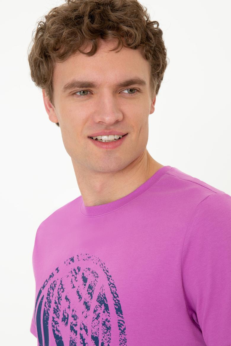 Erkek Menekşe Bisiklet Yaka Tişört - 50247329164