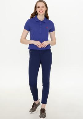 Kadın Mavi Basic Polo Yaka Tişört - 50246272230