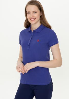 Kadın Mavi Basic Polo Yaka Tişört - 50246272230