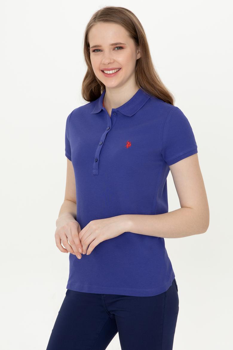 Kadın Mavi Basic Polo Yaka Tişört - 50246272230