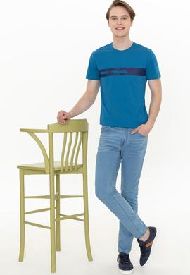 Erkek Petrol Bisiklet Yaka Tişört - 50247327157