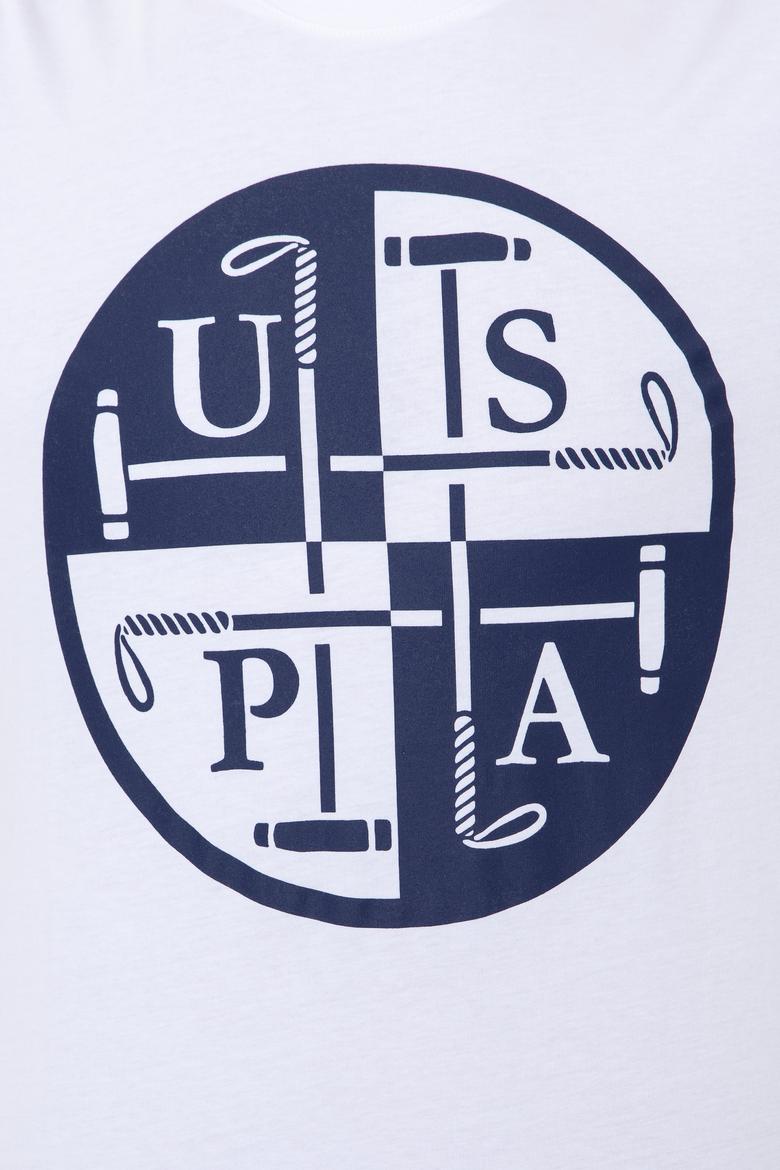 Erkek Beyaz Bisiklet Yaka T-Shirt - 50247330008