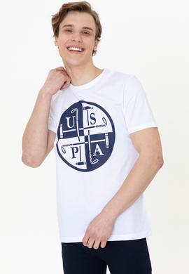 Erkek Beyaz Bisiklet Yaka T-Shirt - 50247330008