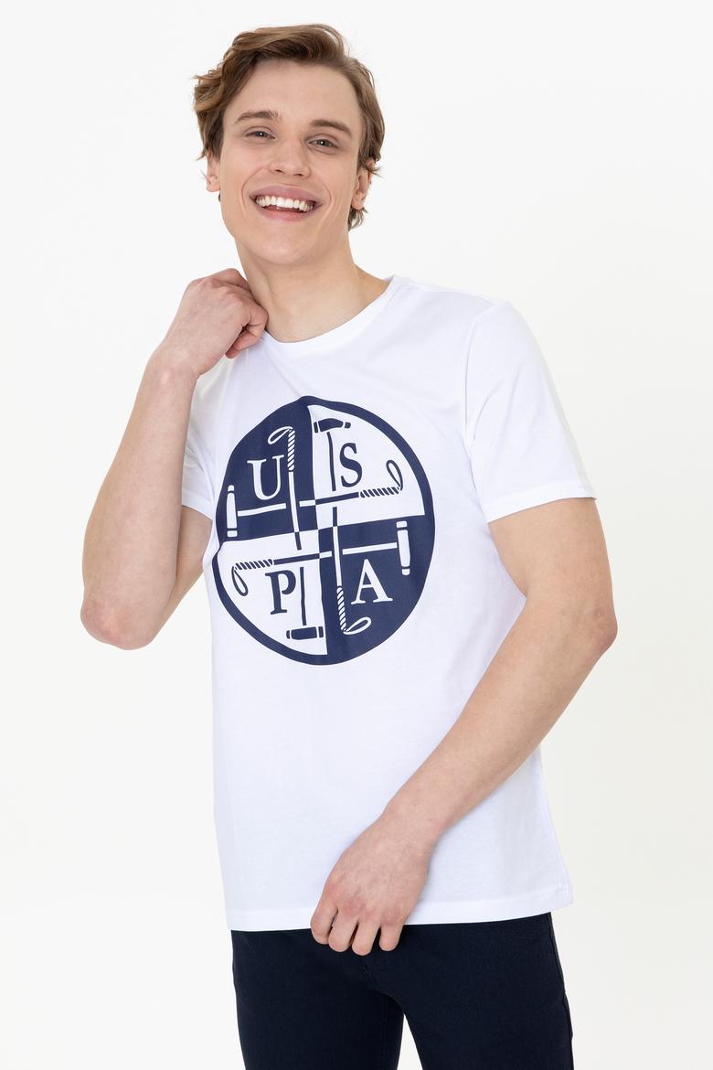 Erkek Beyaz Bisiklet Yaka T-Shirt - 50247330008