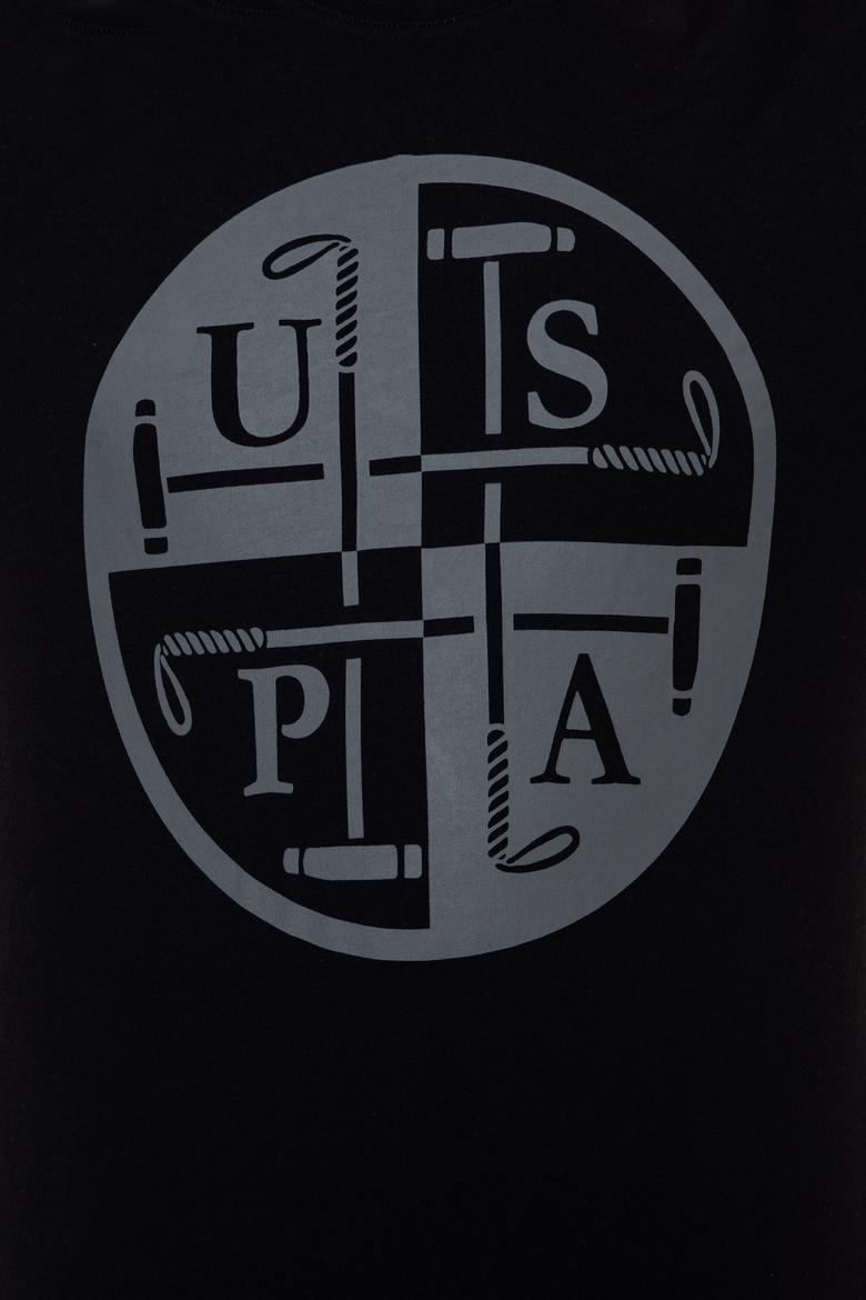 Erkek Siyah Bisiklet Yaka T-Shirt - 50247330029