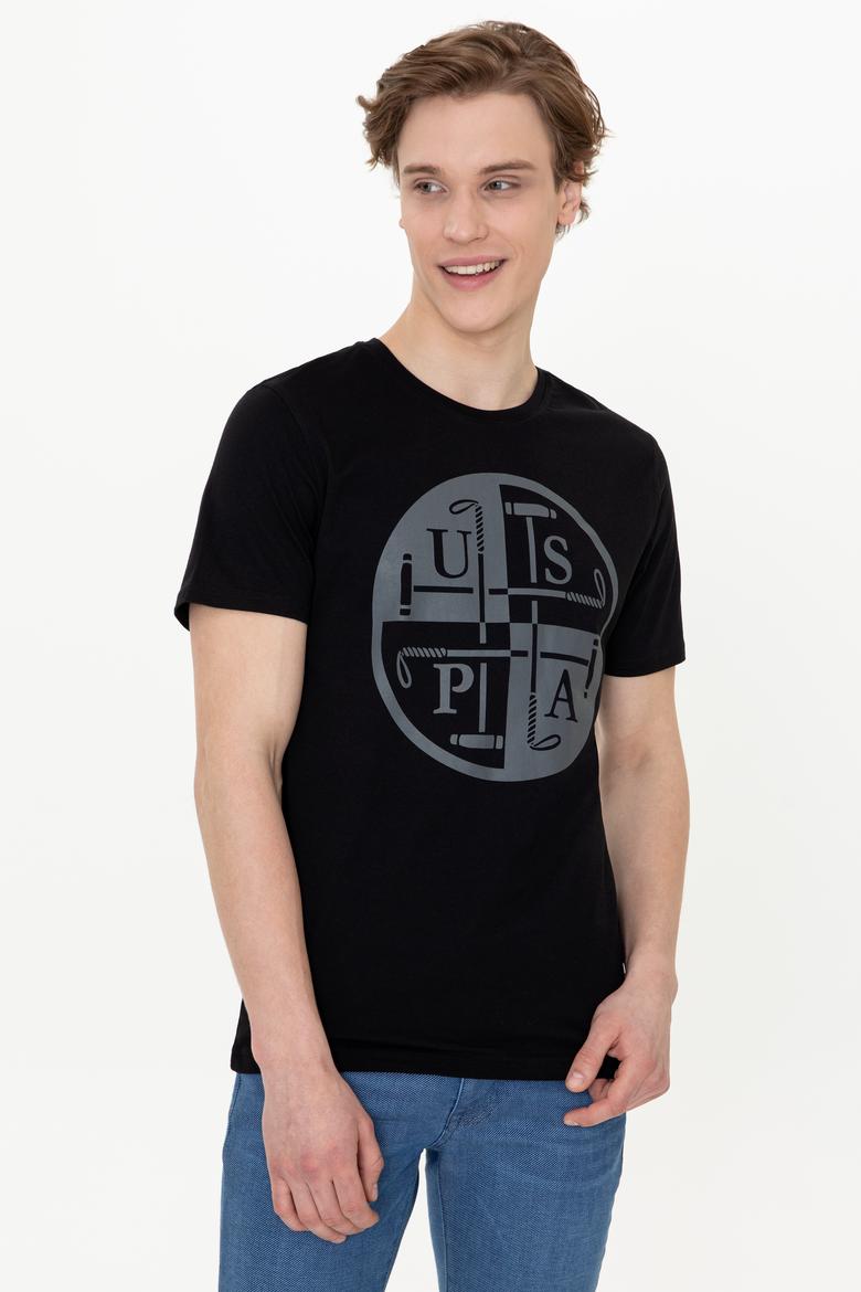 Erkek Siyah Bisiklet Yaka T-Shirt - 50247330029