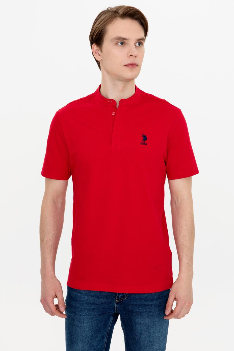 Erkek Kırmızı Hakim Yaka T-Shirt - 50246102031