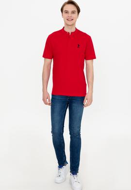 Erkek Kırmızı Hakim Yaka T-Shirt - 50246102031