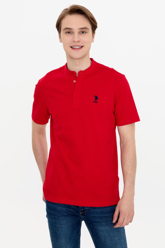 Erkek Kırmızı Hakim Yaka T-Shirt