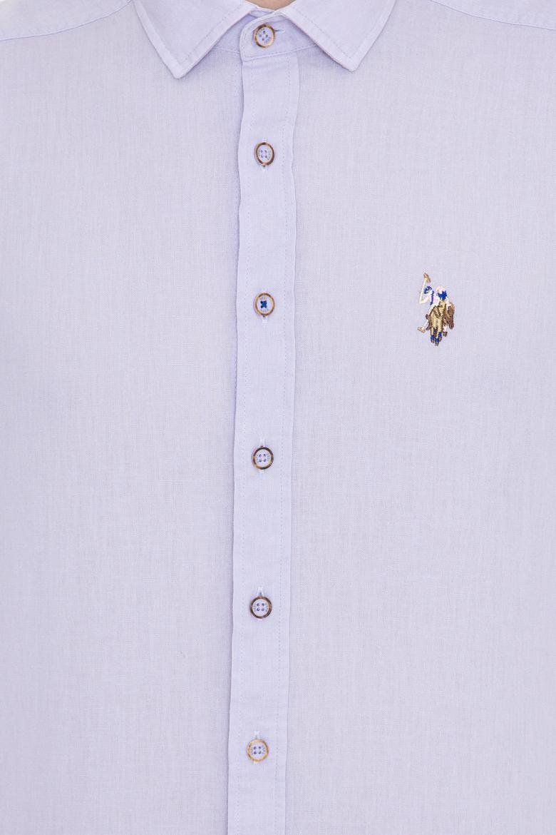 Erkek Lila Uzun Kollu Basic Gömlek - 50246466047
