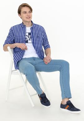 Erkek Mavi Uzun Kollu Gömlek - 50247744016