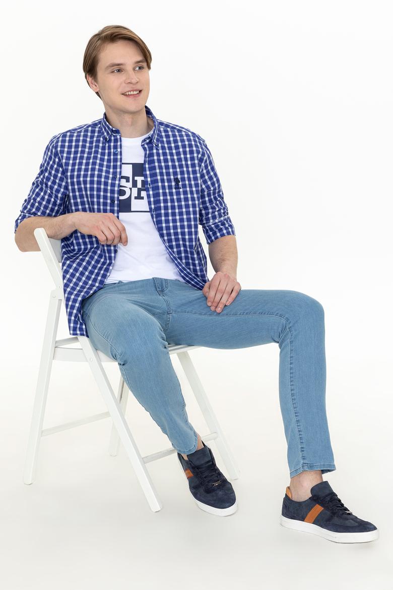 Erkek Mavi Uzun Kollu Gömlek - 50247744016