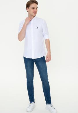 Erkek Beyaz Uzun Kollu Basic Gömlek - 50249489020