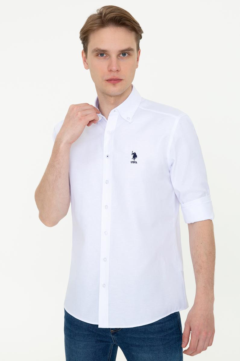 Erkek Beyaz Uzun Kollu Basic Gömlek