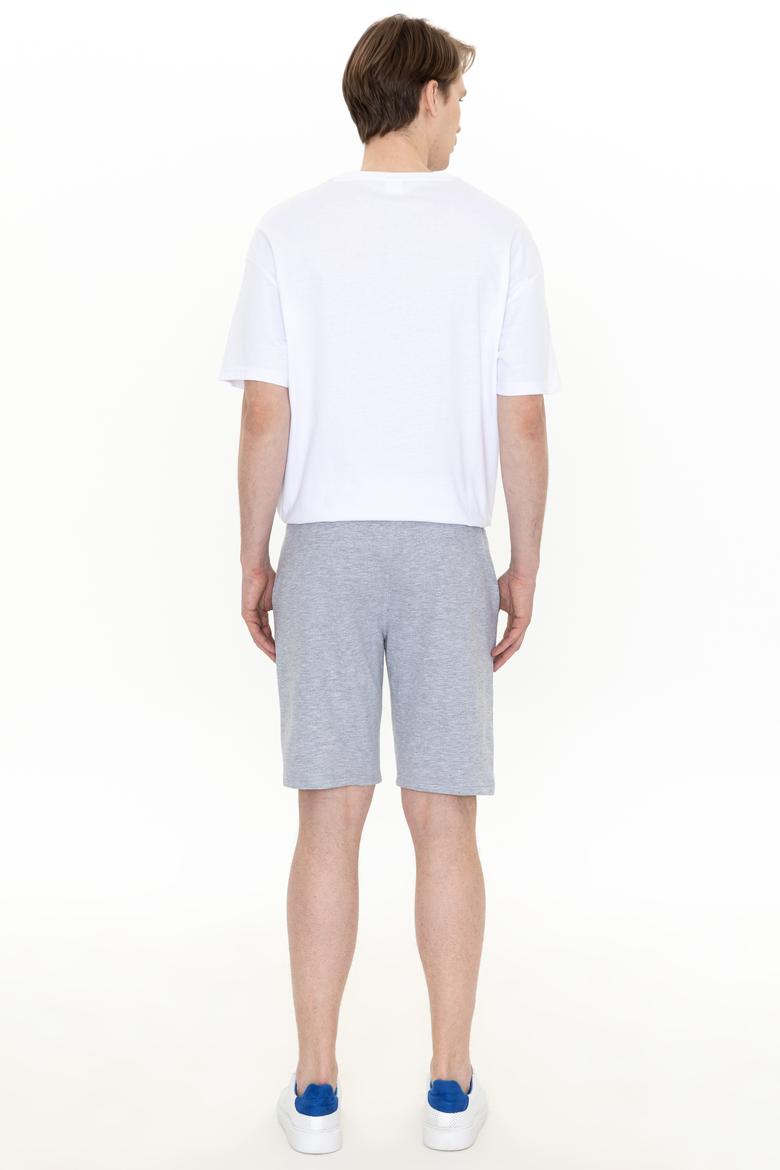 Erkek Gri Melanj Örme Şort - 50251757022