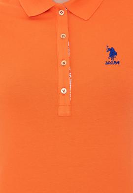 Kadın Turuncu Basic Polo Yaka Tişört - 50246287034