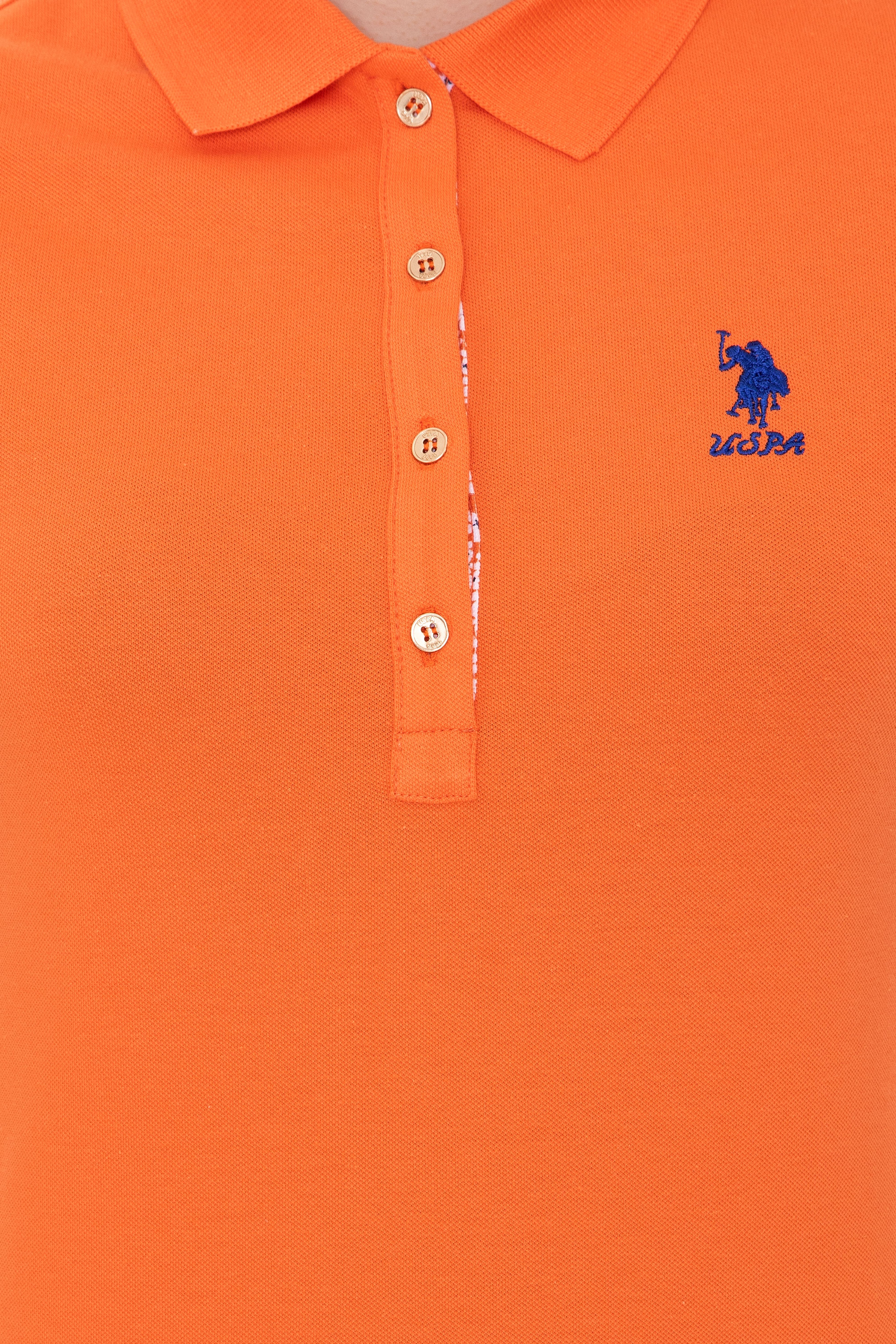Kadın Turuncu Basic Polo Yaka Tişört