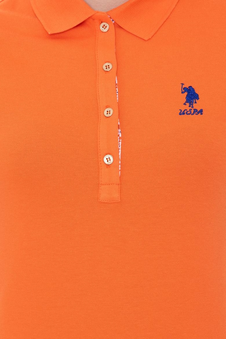 Kadın Turuncu Basic Polo Yaka Tişört - 50246287034