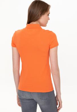 Kadın Turuncu Basic Polo Yaka Tişört - 50246287034