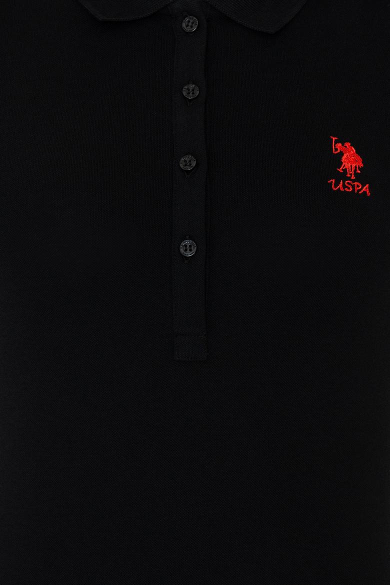 Kadın Siyah Basic Polo Yaka Tişört - 50246326022