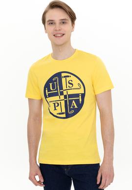 Erkek Açık Sarı Bisiklet Yaka Tişört - 50247330150