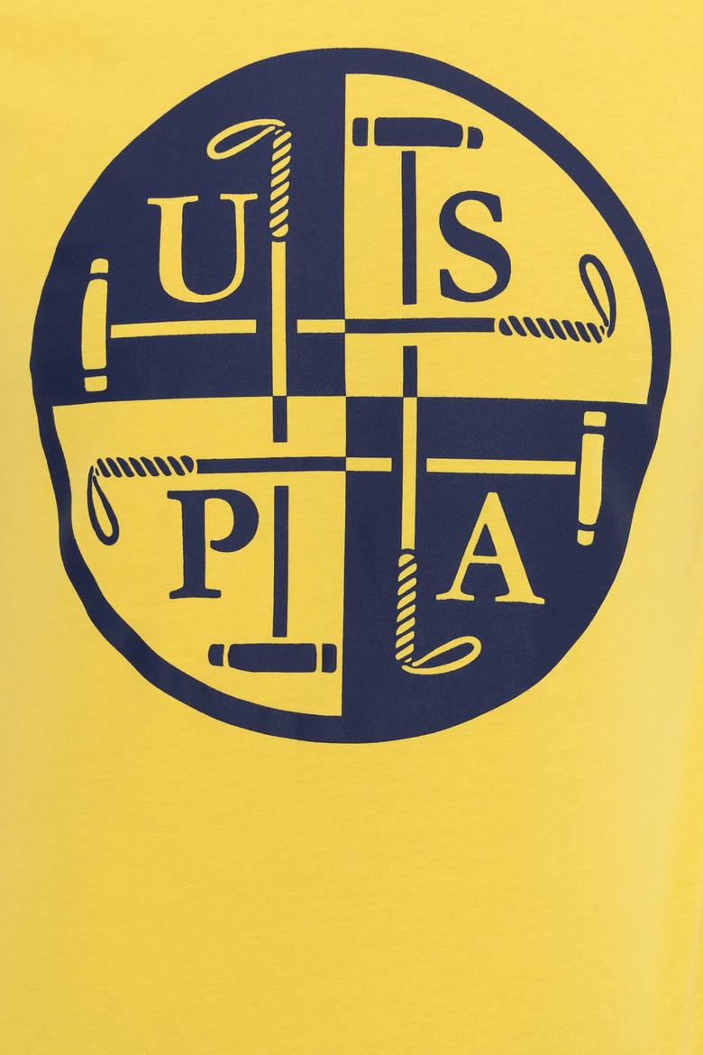 Erkek Açık Sarı Bisiklet Yaka Tişört - 50247330150