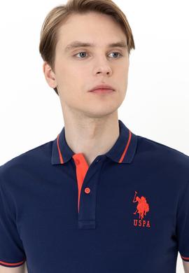 Erkek Lacivert Polo Yaka Basic Tişört - 50247371031