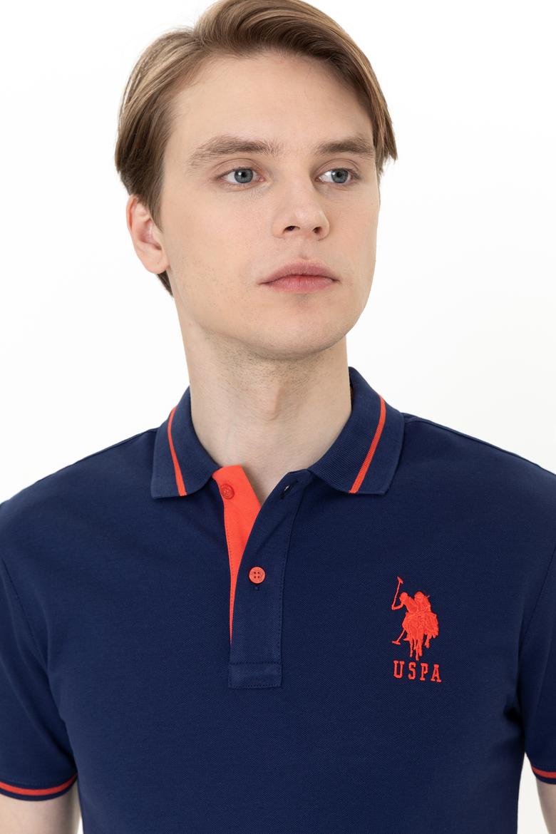 Erkek Lacivert Polo Yaka Basic Tişört - 50247371031