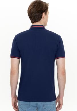 Erkek Lacivert Polo Yaka Basic Tişört - 50247371031