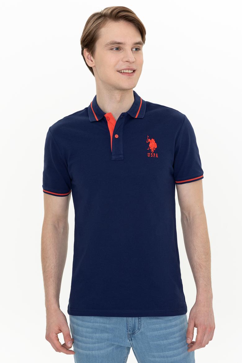 Erkek Lacivert Polo Yaka Basic Tişört - 50247371031