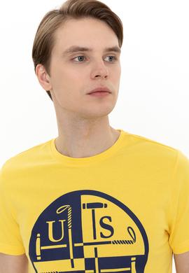 Erkek Açık Sarı Bisiklet Yaka Tişört - 50247330150