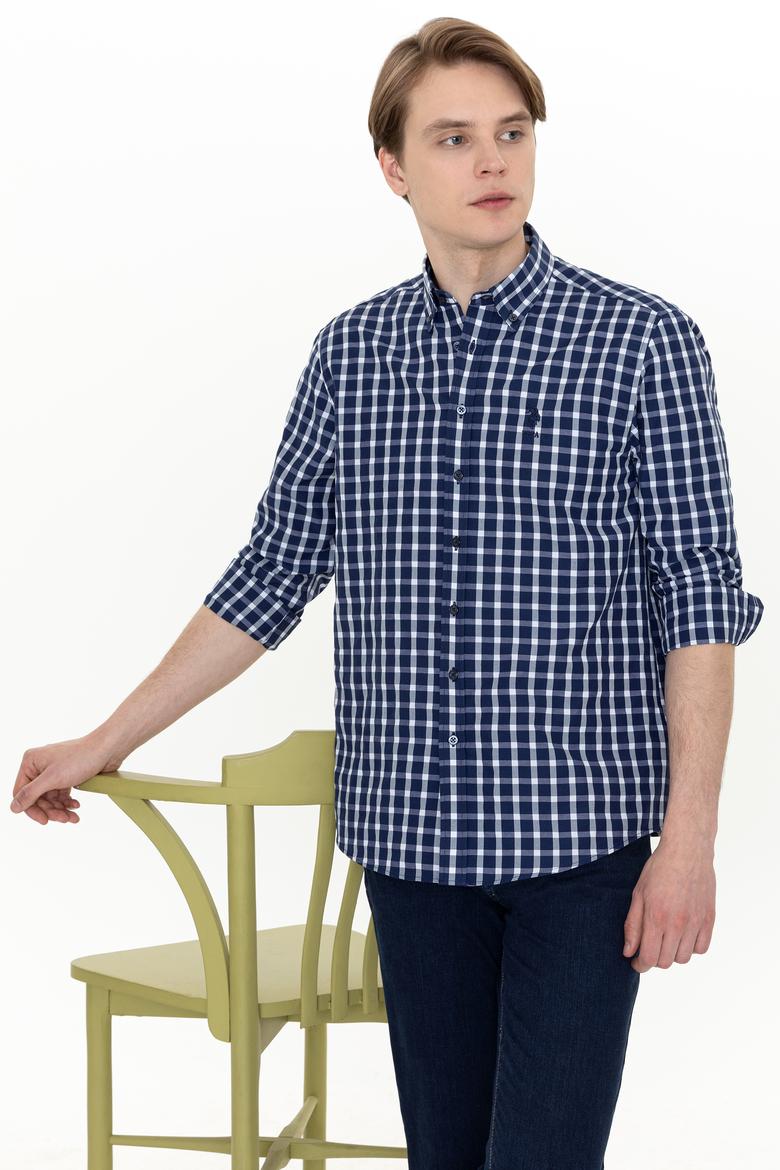 Erkek Lacivert Uzun Kollu Gömlek