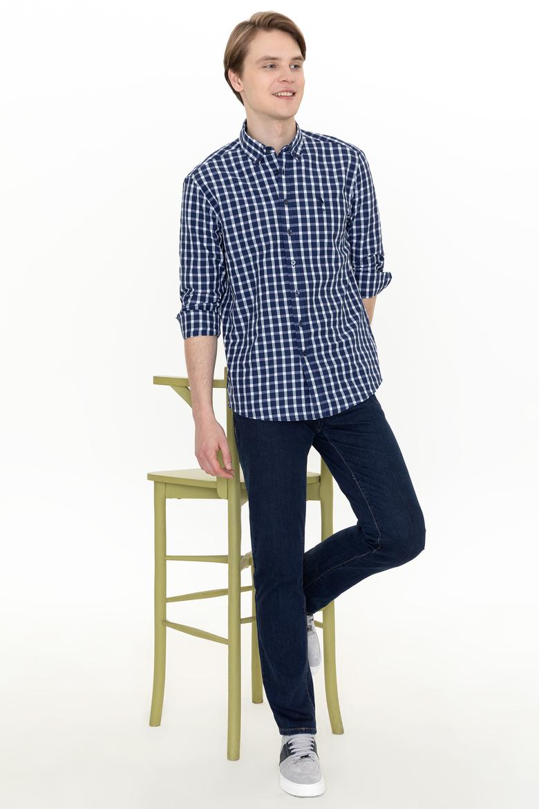 Erkek Lacivert Uzun Kollu Gömlek - 50247744009