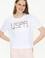 Kadın Beyaz Bisiklet Yaka Crop Tişört