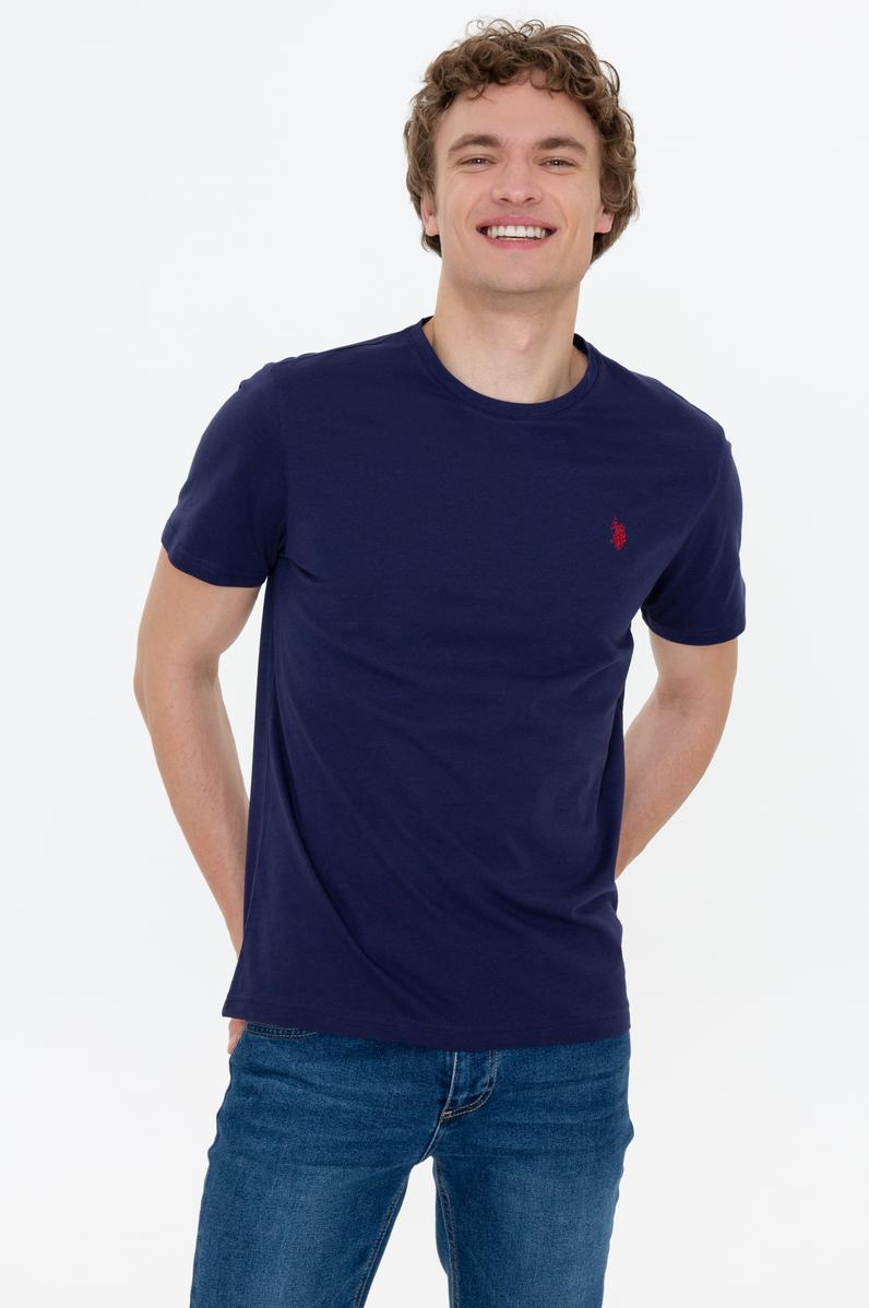 Erkek Lacivert Bisiklet Yaka Basic T-Shirt