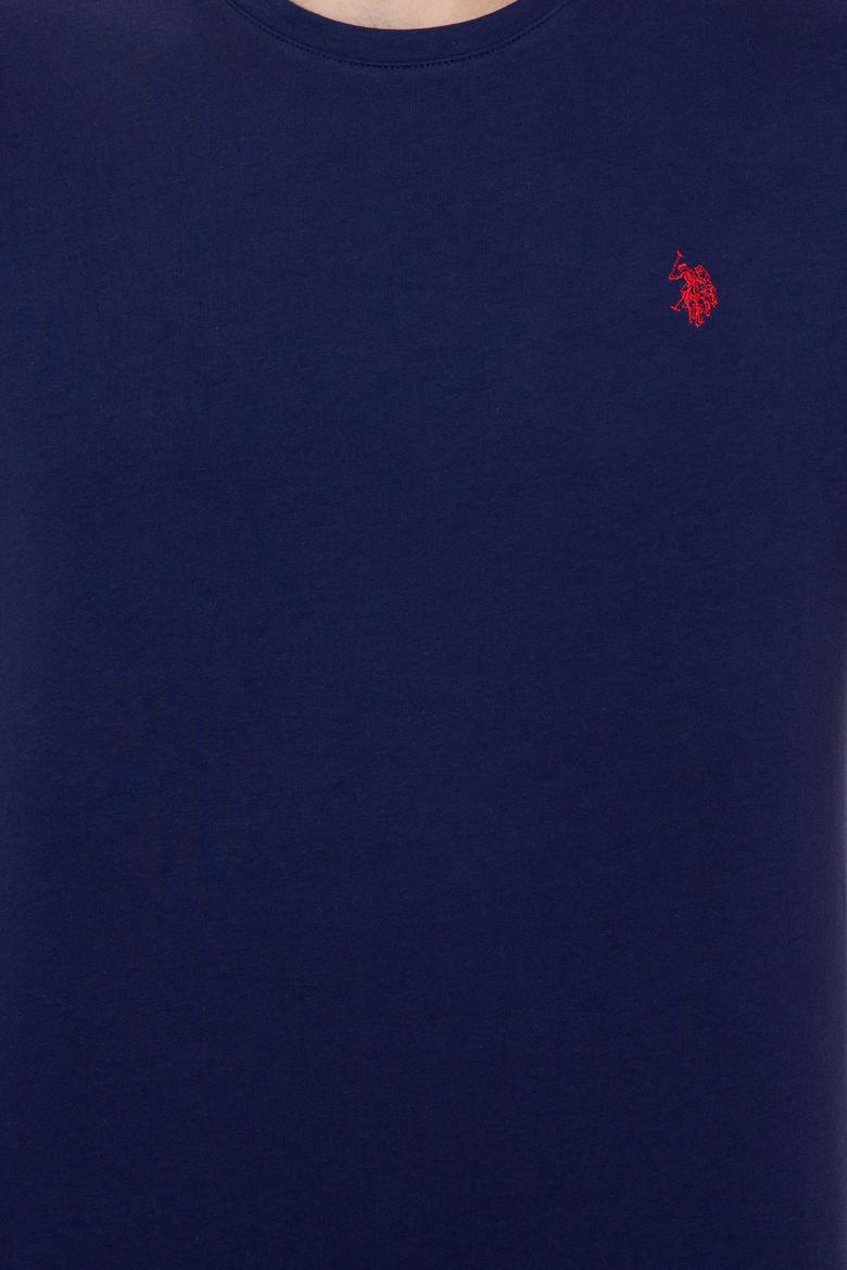 Erkek Lacivert Bisiklet Yaka Basic T-Shirt - 50249144016