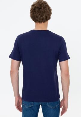 Erkek Lacivert Bisiklet Yaka Basic T-Shirt - 50249144016