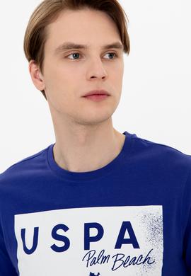 Erkek Mavi Bisiklet Yaka Tişört - 50246118058