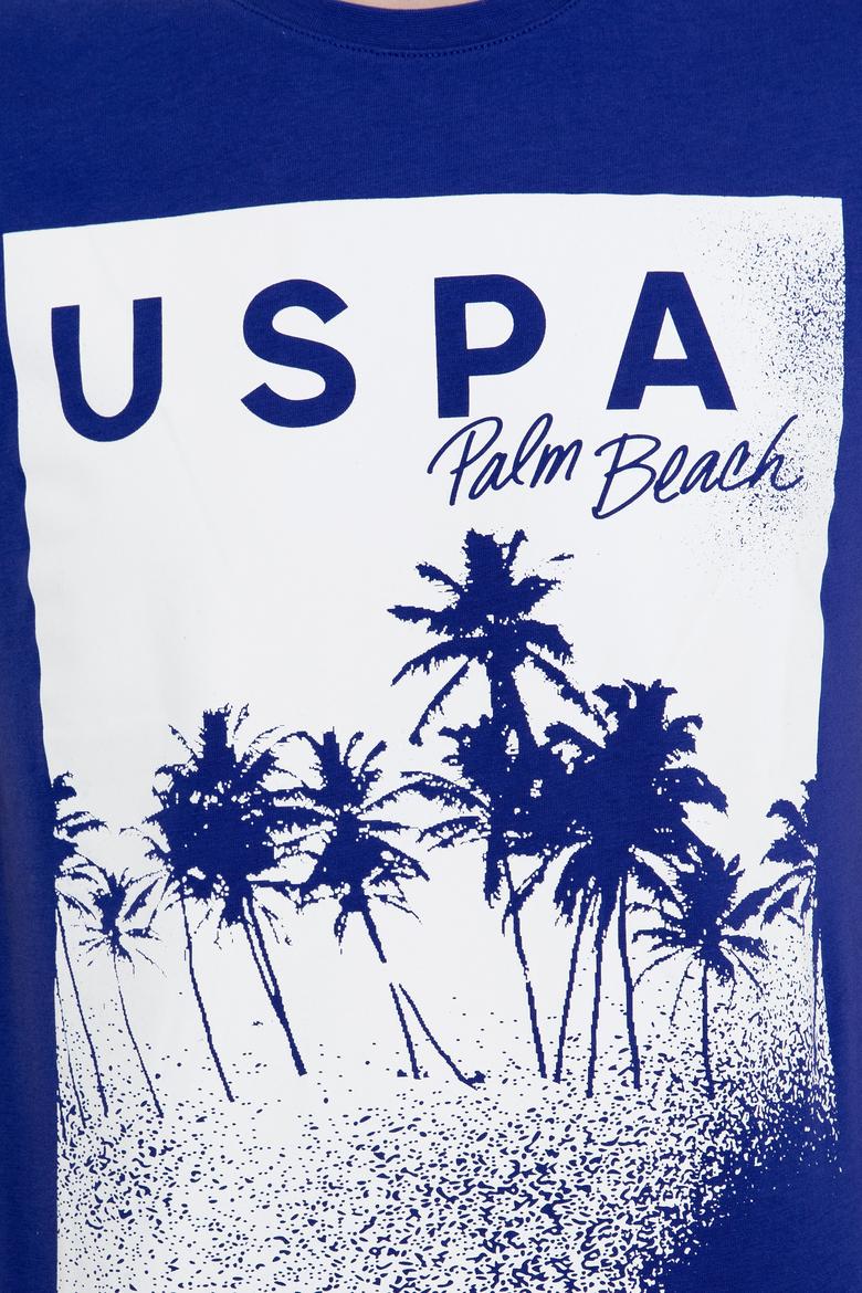 Erkek Mavi Bisiklet Yaka Tişört - 50246118058