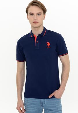 Erkek Lacivert Polo Yaka Basic Tişört - 50247371031