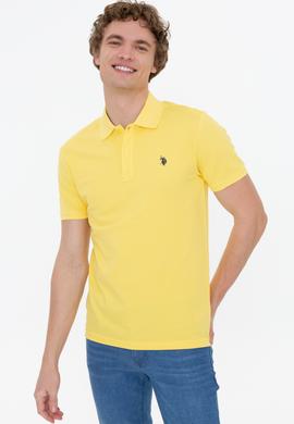 Erkek Açık Sarı Basic Polo Yaka Tişört - 50249149020