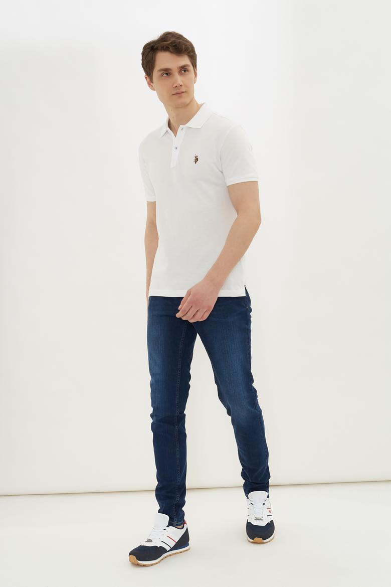 Erkek Beyaz Polo Yaka T-Shirt Basic - 50232310024