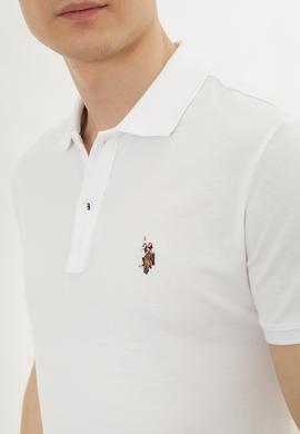 Erkek Beyaz Polo Yaka T-Shirt Basic - 50232310024
